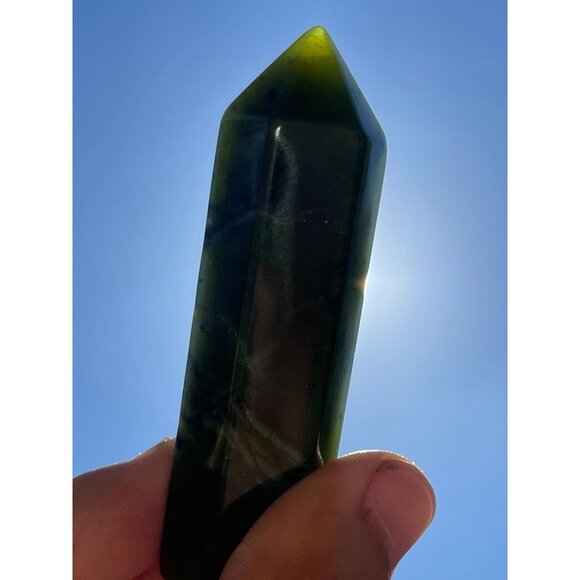 Nephrite Jade Tower Crystal Point - Picture 5 of 7